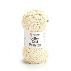 Пряжа для вязания YARNART "COTTON GOLD PAILLETTES" (№7103) Шампань/пайетки золото
