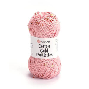 Пряжа для вязания YARNART "COTTON GOLD PAILLETTES" (№7108) Пыльная роза/пайетки золото