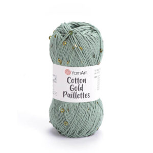 Пряжа для вязания YARNART "COTTON GOLD PAILLETTES" (№7113) Полынь/пайетки золото