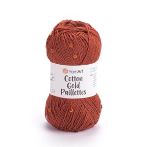 Пряжа для вязания YARNART "COTTON GOLD PAILLETTES" (№7117) Терракот/пайетки терракотовые