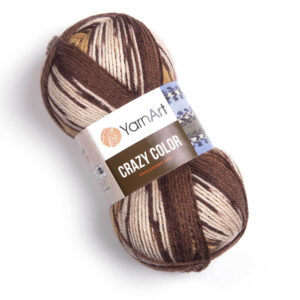 Пряжа для вязания YARNART “CRAZY COLOR” (№138) Коричневый/бежевый/шоколад