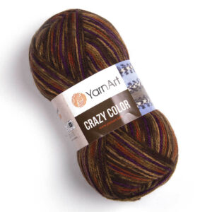 Пряжа для вязания YARNART “CRAZY COLOR” (№155) Коричневый/красный/беж
