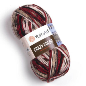 Пряжа для вязания YARNART “CRAZY COLOR” (№156) Красный/коричневый/розовый