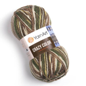Пряжа для вязания YARNART “CRAZY COLOR” (№159) Желтый/зеленый/коралл/коричневый
