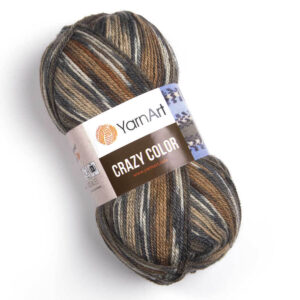 Пряжа для вязания YARNART “CRAZY COLOR” (№171) Хаки/кирпичный/коричневый