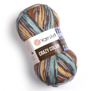 Пряжа для вязания YARNART “CRAZY COLOR” (№175) Оранжевый/голубой/синий