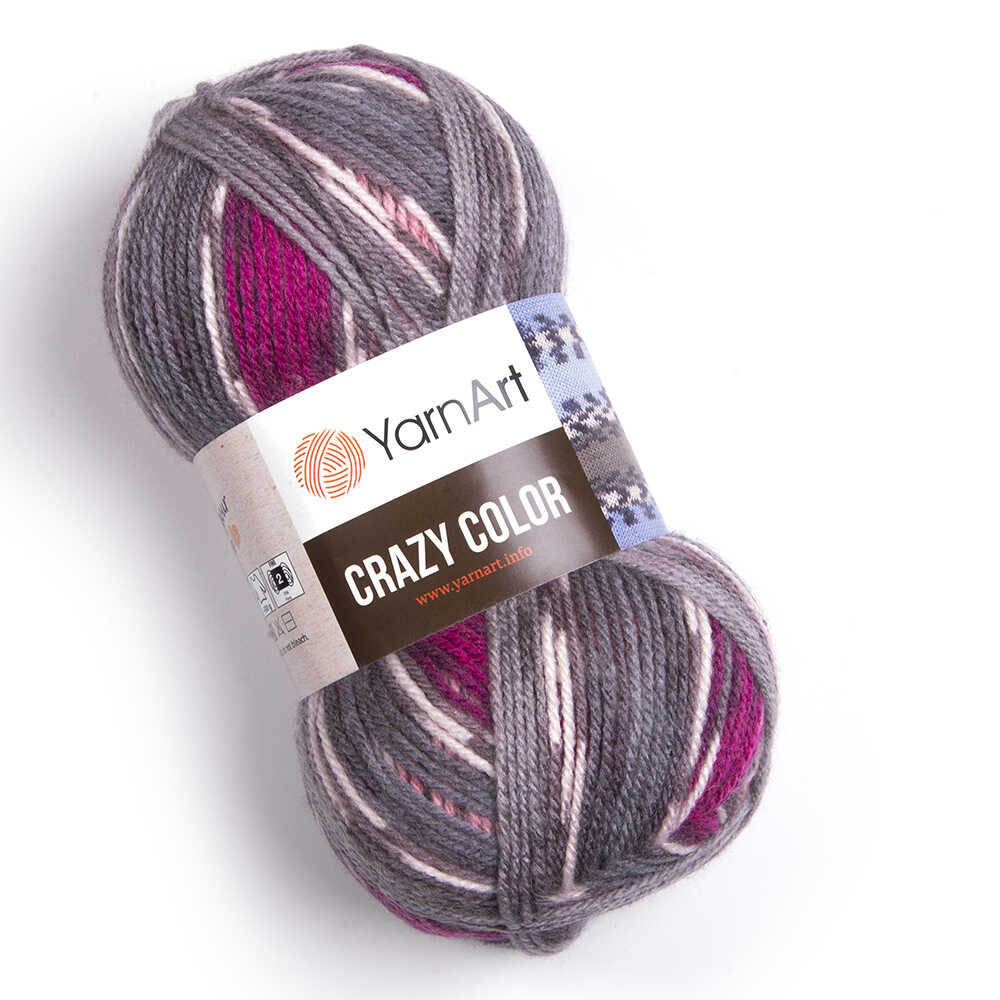 YARNART CRAZY COLOR 176 Пряжа для вязания YARNART “CRAZY COLOR” (№176) Бордовый/розовый