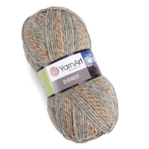 Пряжа для вязания YARNART "EVEREST" (№7050) Бежевый/св.серый/зеленый
