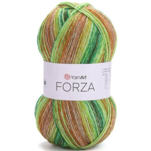 Пряжа для вязания YARNART "FORZA" (№2604) Зеленый/салатовый/кирпичный