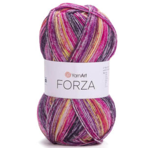 Пряжа для вязания YARNART "FORZA" (№2608) Фиолетовый/фуксия/малиновый/желтый