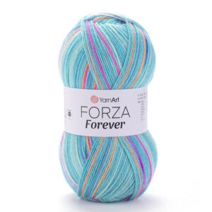 Пряжа для вязания YARNART "FORZA FOREVER" (№2711) Бирюзовый/малиновый/оранжевый