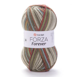 Пряжа для вязания YARNART "FORZA FOREVER" (№2714) Серо-бежевый/голубой/оранжевый