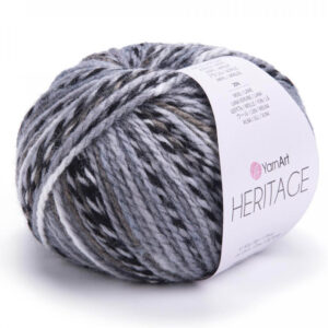 Пряжа для вязания YARNART "HERITAGE" (№330) Черный/серый/белый
