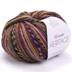 Пряжа для вязания YARNART "HERITAGE" (№335) Черный/фиолетовый/терракот/охра/беж