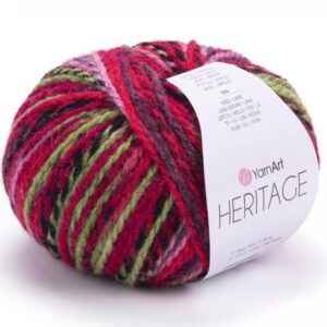 Пряжа для вязания YARNART "HERITAGE" (№336) Черный/красный/бордо/фисташка/розовый