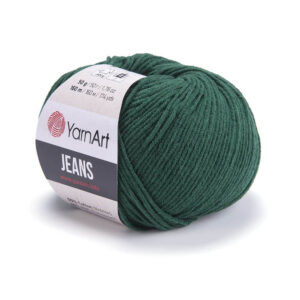 Пряжа для вязания YARNART "JEANS" (№92) Темно-зеленый