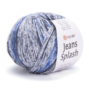 Пряжа для вязания YARNART "JEANS SPLASH" (№947) Серый/св.серый/синий/белый