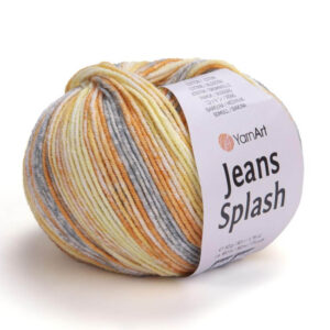 Пряжа для вязания YARNART "JEANS SPLASH" (№950) Серый/охра/лимон/белый