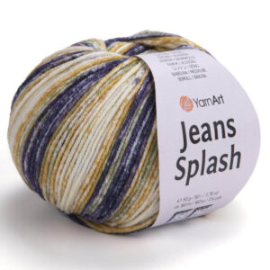 Пряжа для вязания YARNART "JEANS SPLASH" (№953) Антрацитовый/мох/охра/белый