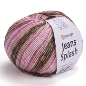Пряжа для вязания YARNART "JEANS SPLASH" (№954) Коричневый/бежевый/малиновый/розовый/белый