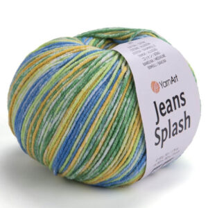 Пряжа для вязания YARNART "JEANS SPLASH" (№957) Голубой/зеленый/желтый/салат/лимон/белый