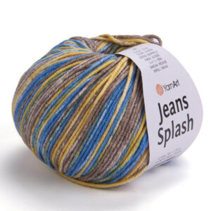 Пряжа для вязания YARNART "JEANS SPLASH" (№960) Т.голубой/св.коричневый/горчица/белый