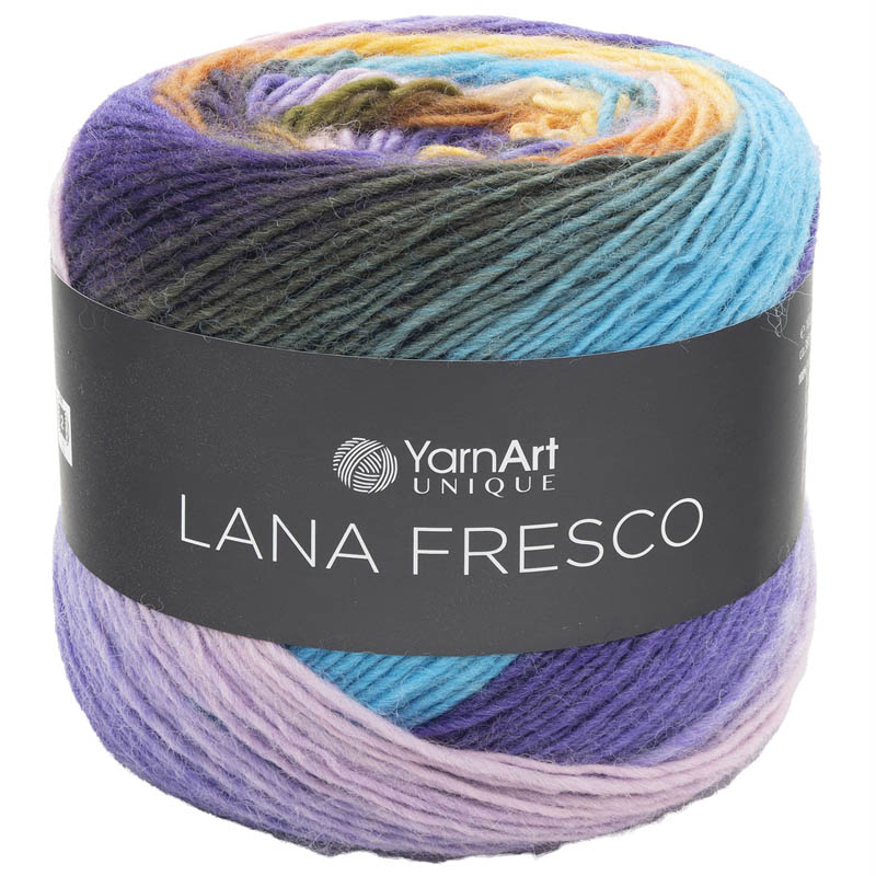 Пряжа для вязания YARNART "LANA FRESCO" (№8106) Бирюза/желтый/фиолет