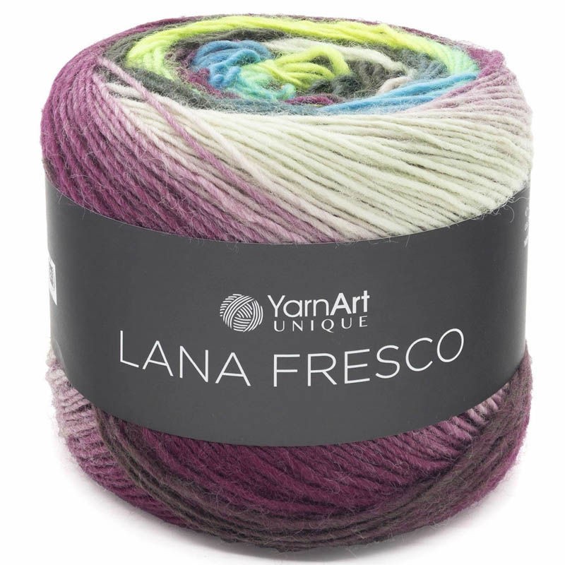 Пряжа для вязания YARNART "LANA FRESCO" (№8110) Вишня/желтый неон/зеленый
