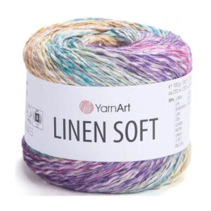 Пряжа для вязания YARNART "LINEN SOFT" (№7401) Роз/сирен/оранж