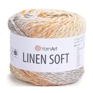 Пряжа для вязания YARNART "LINEN SOFT" (№7403) Беж/оранж/лен