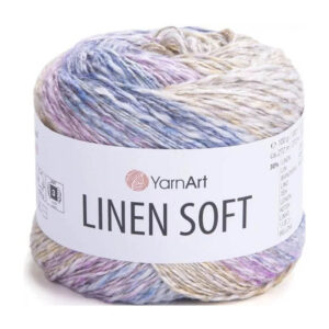 Пряжа для вязания YARNART "LINEN SOFT" (№7404) Беж/т.роз/син