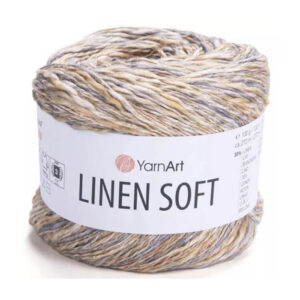 Пряжа для вязания YARNART "LINEN SOFT" (№7407) Бежевый/серый