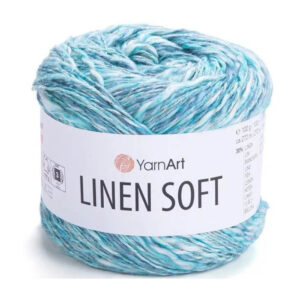 Пряжа для вязания YARNART "LINEN SOFT" (№7408) Зел.бир меланж