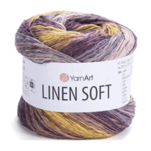 Пряжа для вязания YARNART "LINEN SOFT" (№7415) Серый/желтый/беж