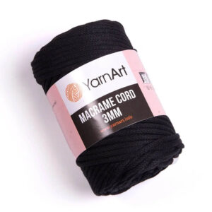 Пряжа для плетения YARNART "MACRAME CORD 3MM" (№750) Черный