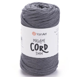 Пряжа для плетения YARNART "MACRAME CORD 3MM" (№774) Т.серый