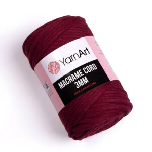 Пряжа для плетения YARNART "MACRAME CORD 3MM" (№781) Бордовый