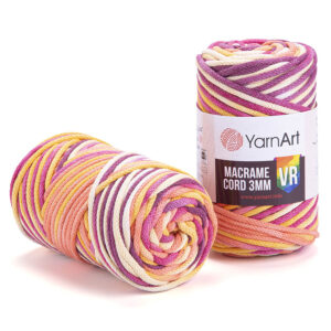 Пряжа для плетения YARNART "MACRAME CORD 3MM VR" (№912) Принт
