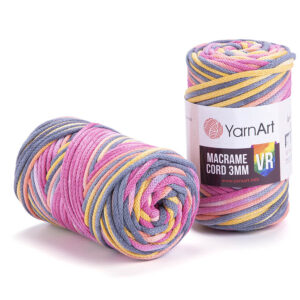 Пряжа для плетения YARNART "MACRAME CORD 3MM VR" (№913) Принт