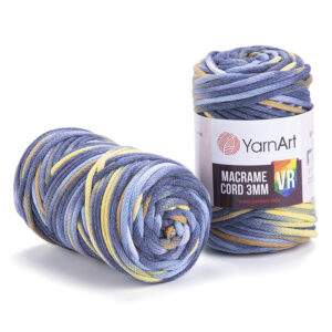 Пряжа для плетения YARNART "MACRAME CORD 3MM VR" (№915) Принт