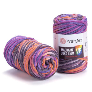 Пряжа для плетения YARNART "MACRAME CORD 3MM VR" (№922) Принт
