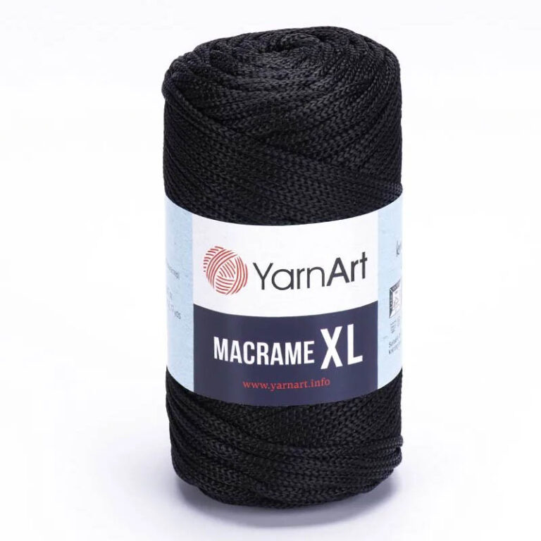 Пряжа (шнур) для вязания YARNART "MACRAME XL" (№148) Чёрный
