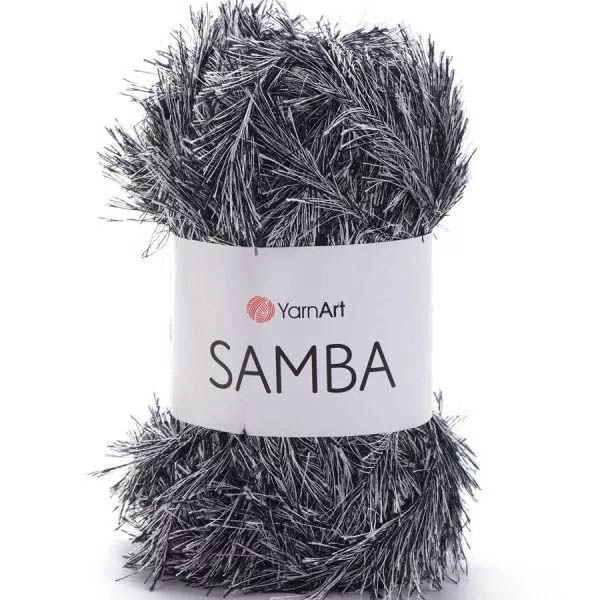 Пряжа для вязания YARNART "SAMBA" (№К64) Черный/белый