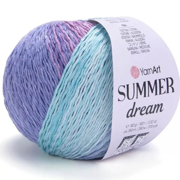 Пряжа для вязания YARNART "SUMMER DREAM" (№4302) Мята/сирен/гол
