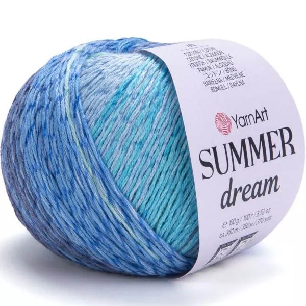 Пряжа для вязания YARNART "SUMMER DREAM" (№4304) Бирюза/синий