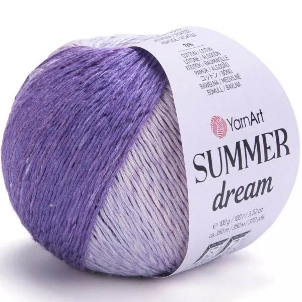 Пряжа для вязания YARNART "SUMMER DREAM" (№4306) Розовый/сиреневый/св.серый
