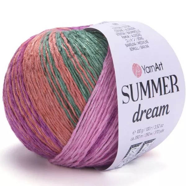 Пряжа для вязания YARNART "SUMMER DREAM" (№4308) Малина/коричневый/желтый