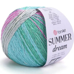 Пряжа для вязания YARNART "SUMMER DREAM" (№4309) Зеленый/бирюза/св.желтый