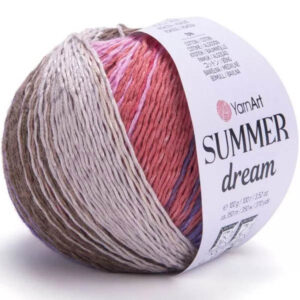 Пряжа для вязания YARNART "SUMMER DREAM" (№4315) Коричневый/розовый/малиновый