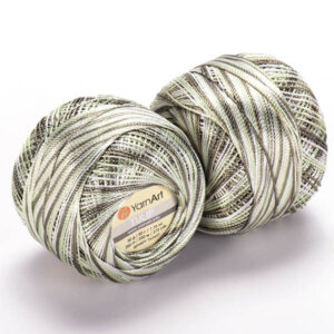 Пряжа для вязания YARNART "TULIP" (№451) Зеленое яблоко/хаки/белый